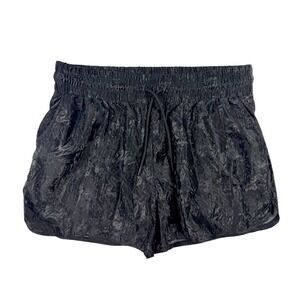 Nuuds Track Shorts Womens XL Black Excellent Crinkled Nylon Elastic Drawstring